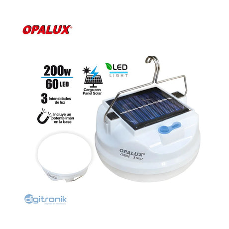 LAMPARA PORTATIL RECARGABLE 200W OPALUX COLOR GRIS OP-FD200W