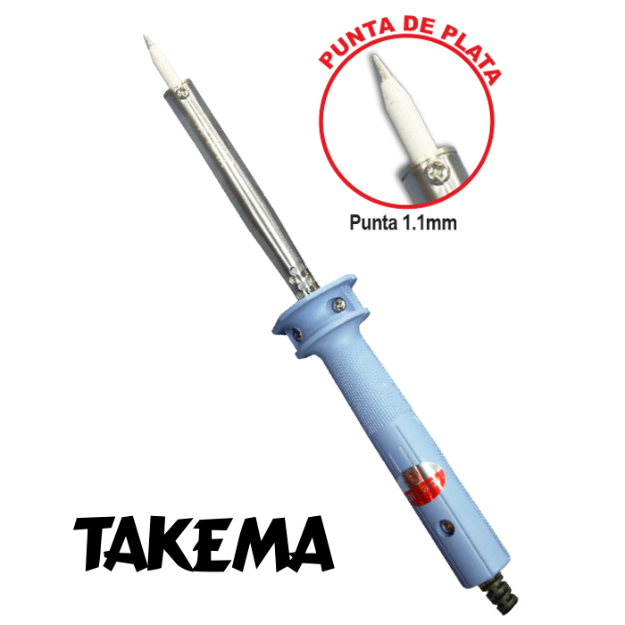 CAUTIN TIPO LAPIZ TAKEMA PUNTA DE PLATA 60W MANGO CELESTE ZD-28A/60W