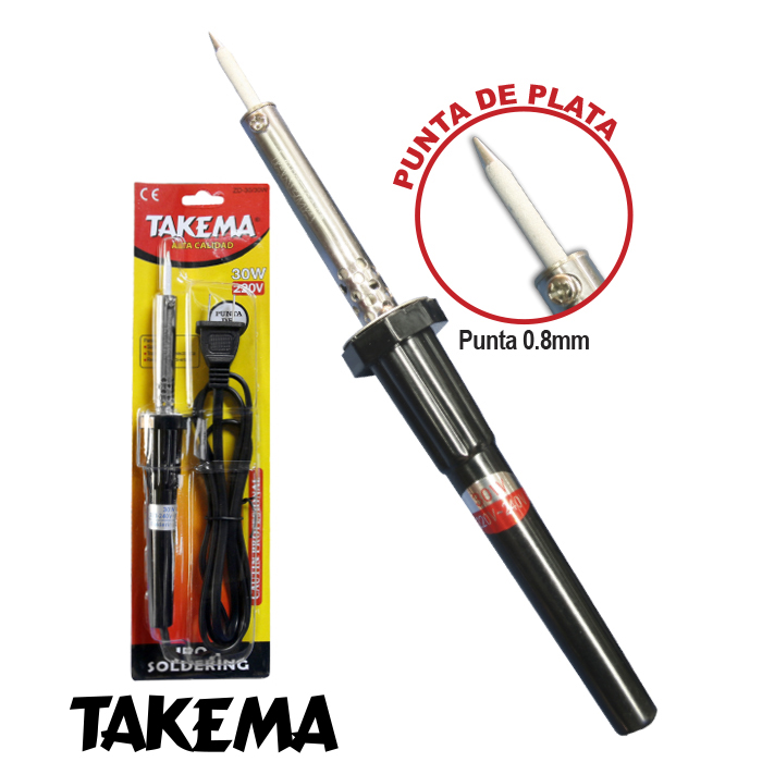 CAUTIN TIPO LAPIZ 30W 220VAC MANGO NEGRO TAKEMA ZD-30/30W