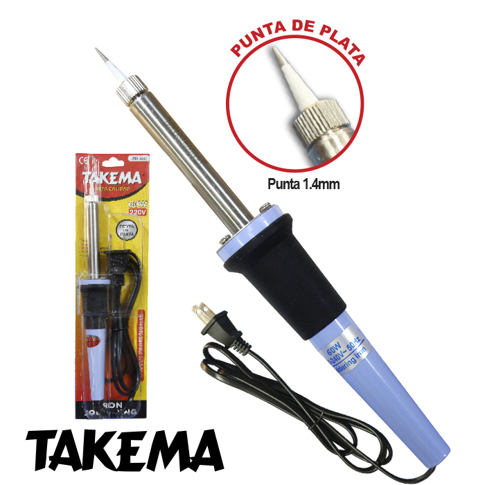 CAUTIN TAKEMA TIPO LAPIZ 60W PUNTA DE PLATA ZD-30C/60W