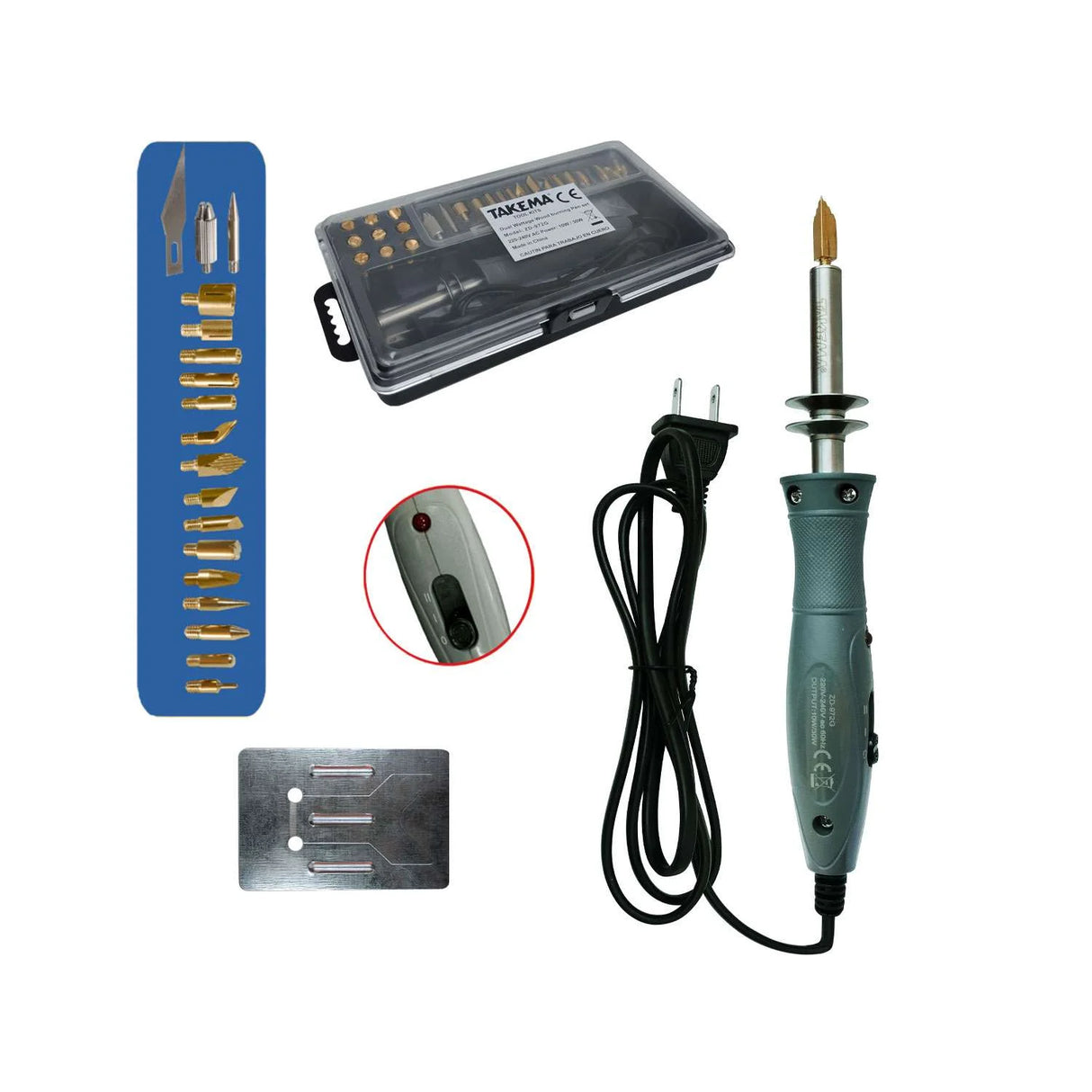 Pirógrafo 27 Puntas Intercambiables 10W/30W ZD-972G TAKEMA