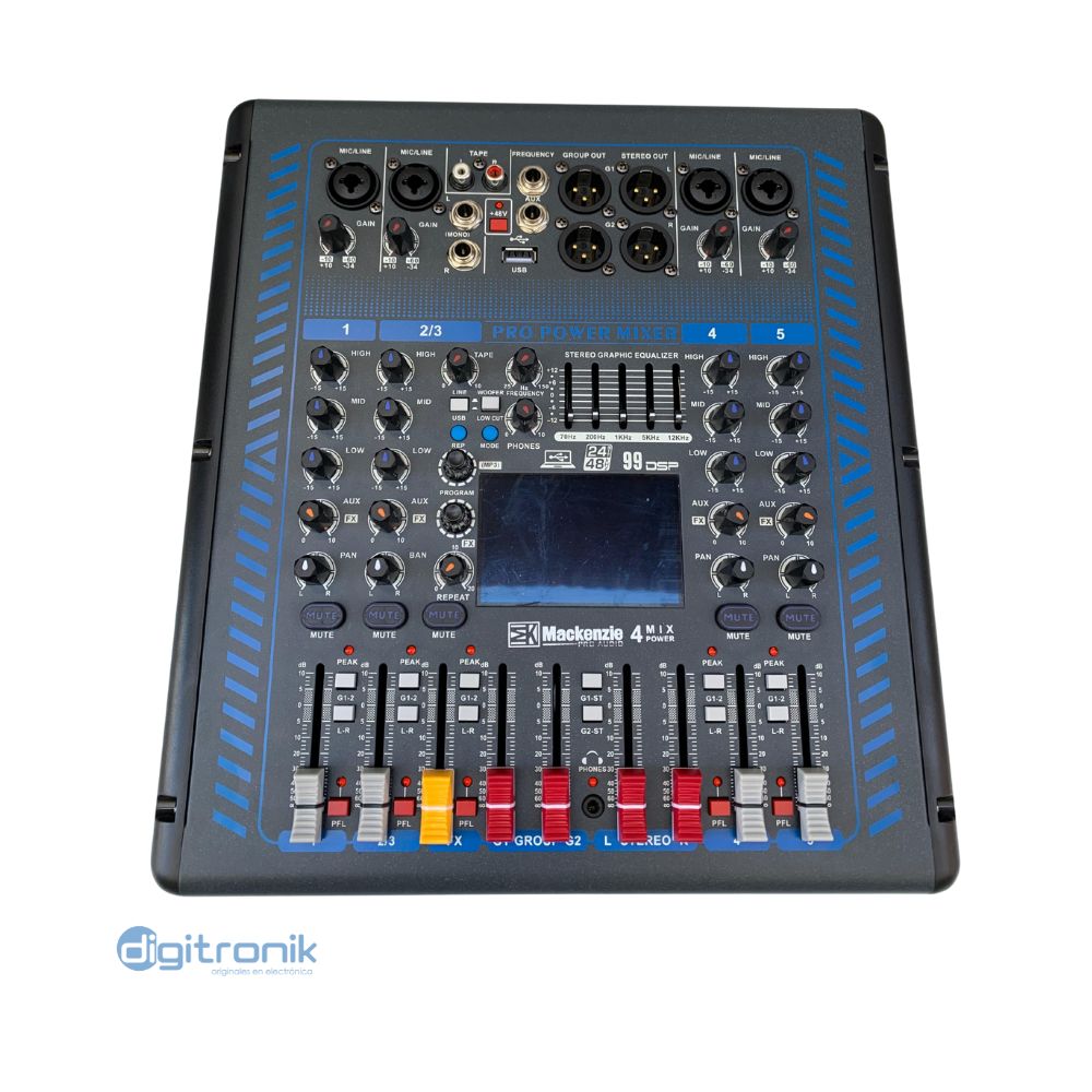 CONSOLA ANALOGA CON POWER DE 4 CANALES MACKENZIE GT-4