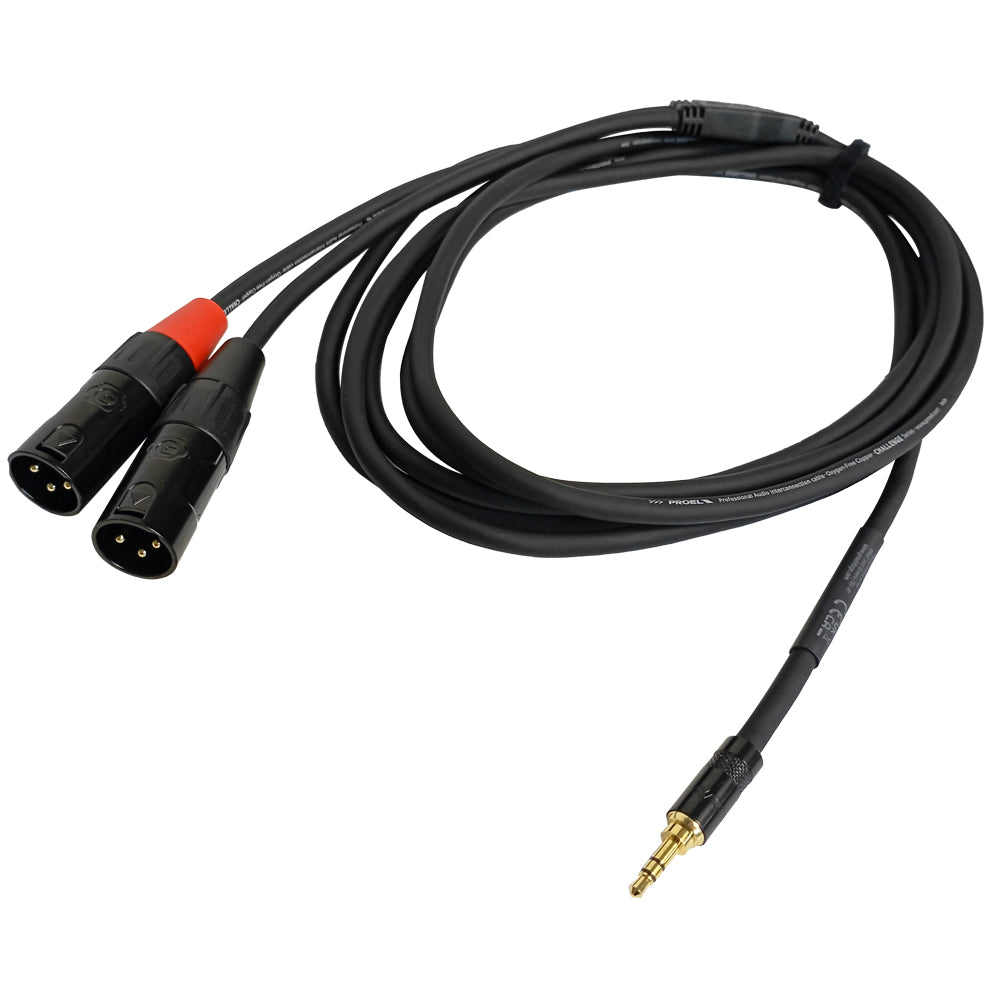 CABLE PLUG STEREO 3.5MM A 2 PLUG XLR DE 3M PROEL CHLP320LU3