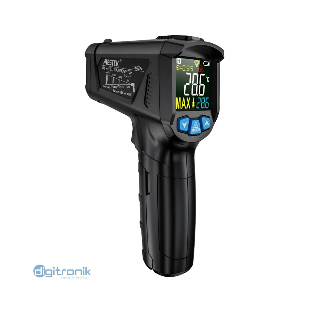 TERMOMETRO DIGITAL 50 - 800° C/PANTALLA COLOR MESTEK IR02A