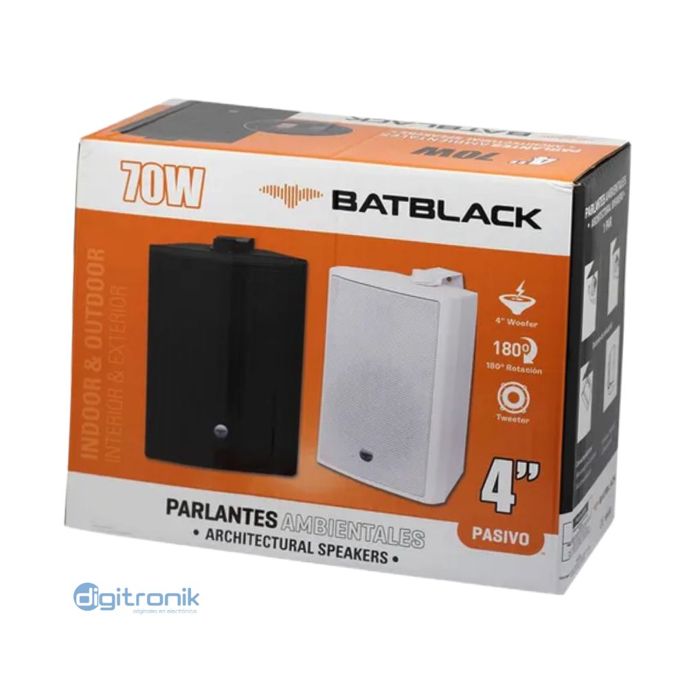 PARLANTE AMBIENTAL 4" BATBLACK 70W BLANCO BT-4032W