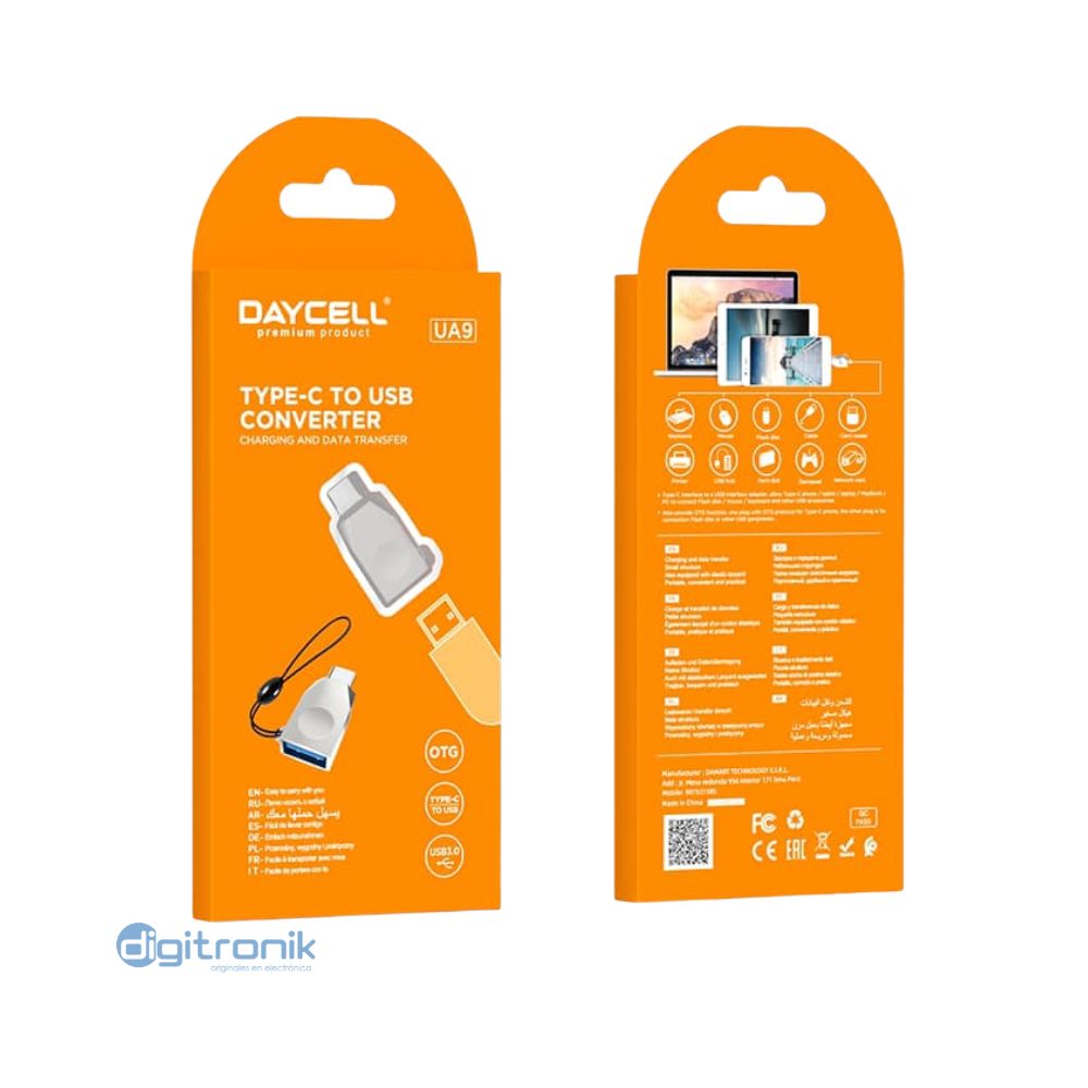 ADAPTADOR OTG TYPE-C A USB DAYCELL UA9