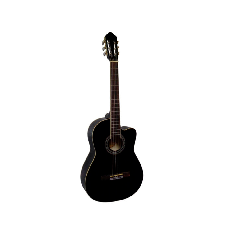 Guitarra electroacústica con corte color negro Don Francisco DFR-FTCG861CEQ-BK