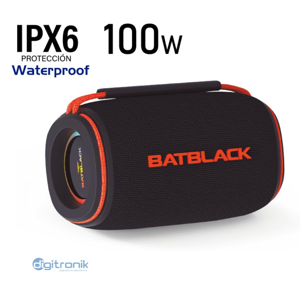 PARLANTE PORTATIL BATBLACK BLUETOOTH 100W 3.7V 1500MAH BT-23T2