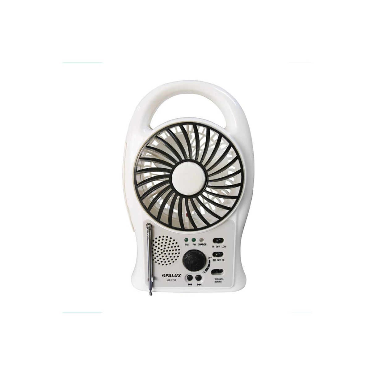 Ventilador 5″ con Radio y Linterna OP-3705 OPALUX