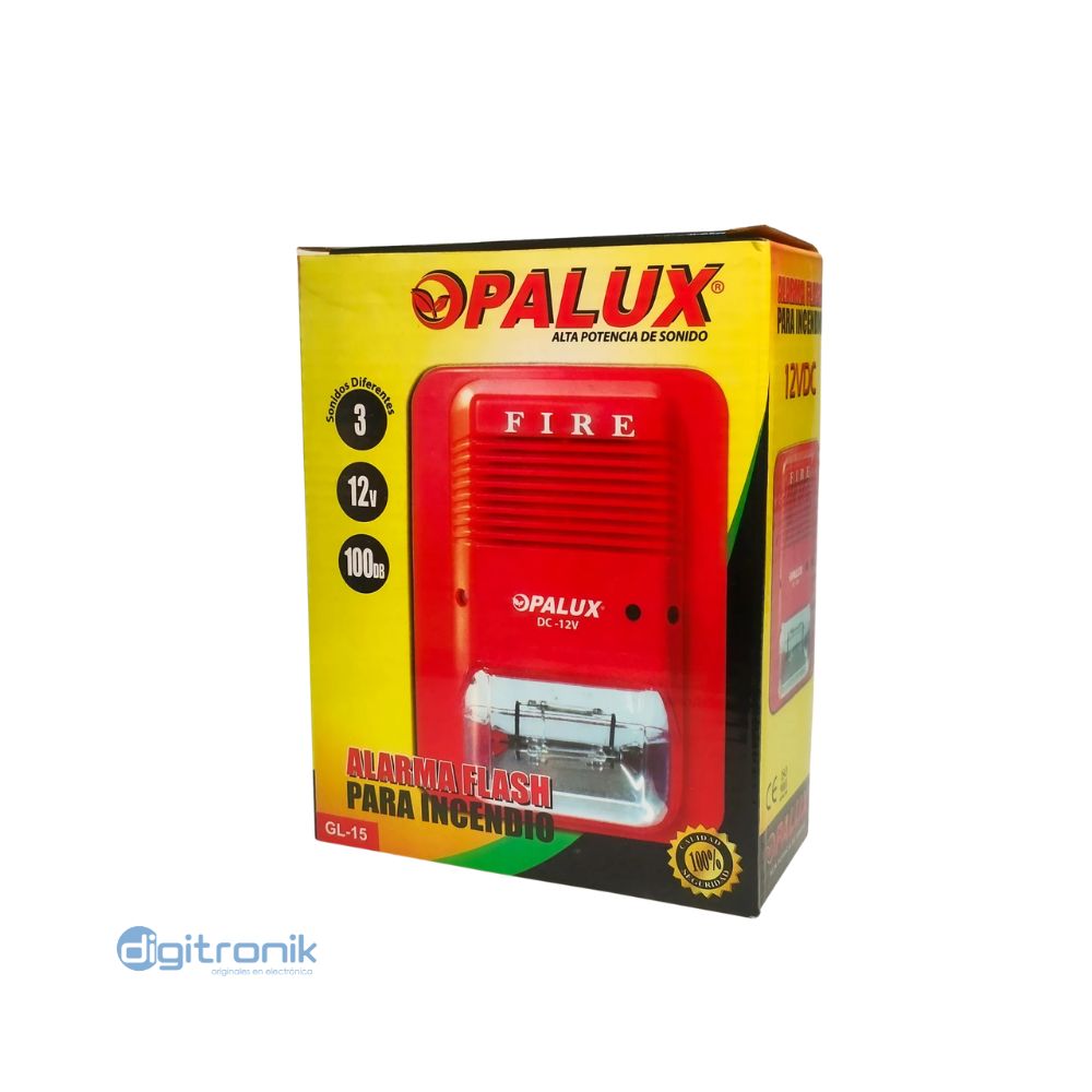 ESTROBO FLASH DC 12V 80-120MA 100DB 76/MINUTE COLOR RED GL-15