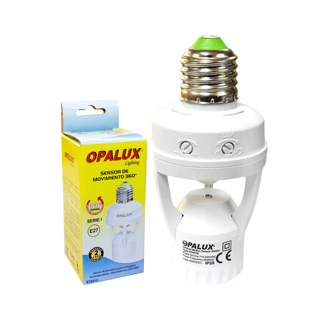SENSOR DE MOV. 360* OPALUX ROSCA E 27 220-240VAC ST-451C