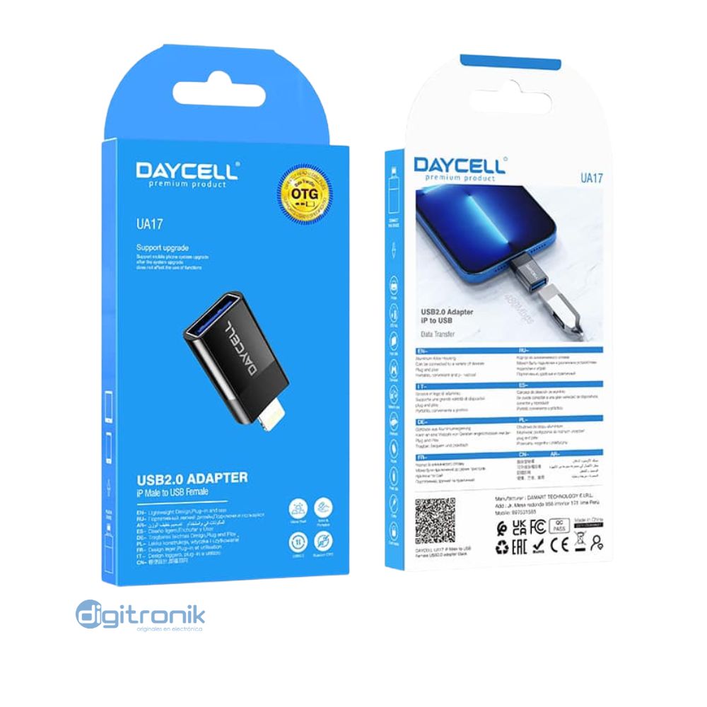 ADAPTADOR OTG LIGHTNING UA17 DAYCELL