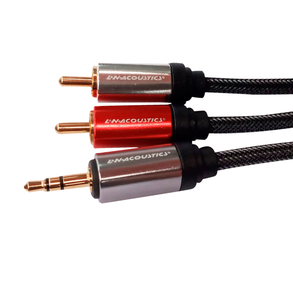 CABLE 2 PLUG RCA A 1 PLUG DE 3.5MM STEREO 5M L&N ACOUSTICS LN-8241-5M