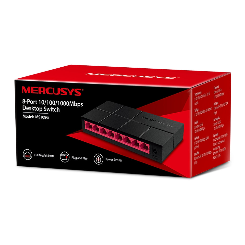 MERCUSYS SWITCH MINI DESKTOP 8-PORT 10/100/1000M MS108G