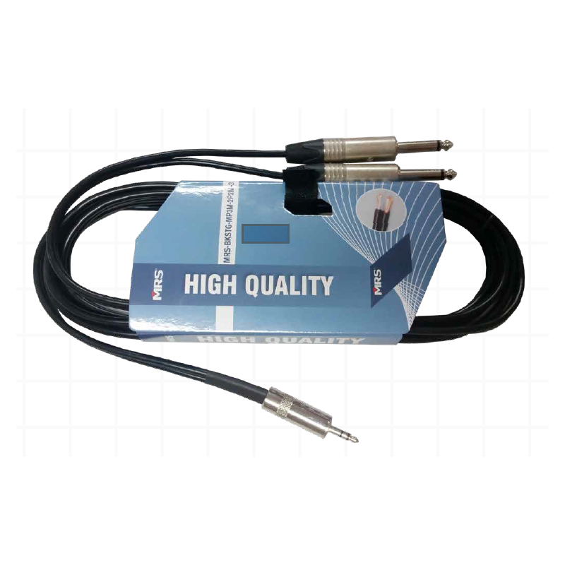 CABLE BALANCEADO MINIPLUG A 2 PLUG 1/4 MONO MRS BKSTG-MP 3M-2P2M-3