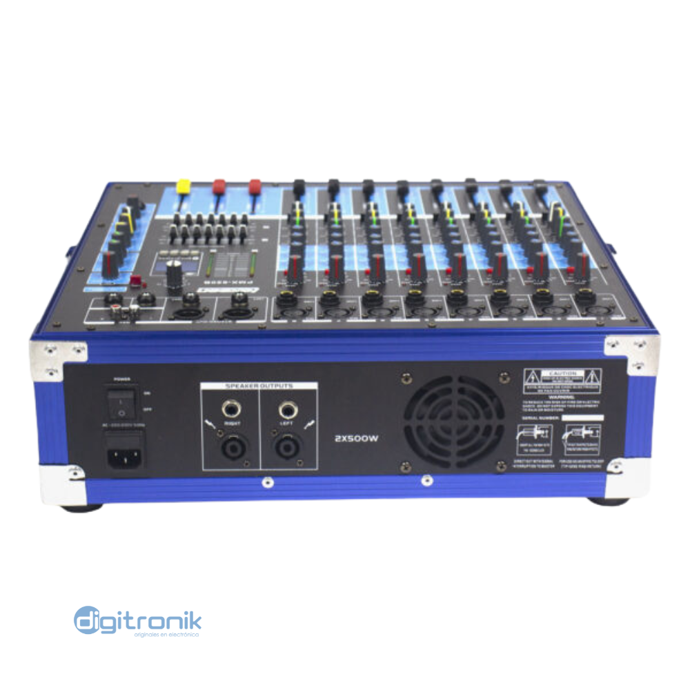 POWER MIXER 8CH C/RACK CASE PMX-820B LEXSEN