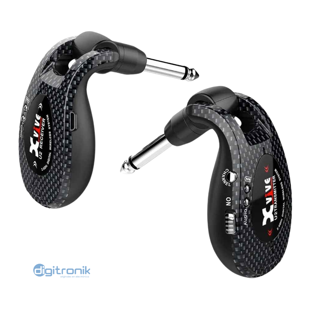 SISTEMA DE GUITARRA INALAMBRICO RECARGABLE DE 24GHZ XVIVE U2 CARBON