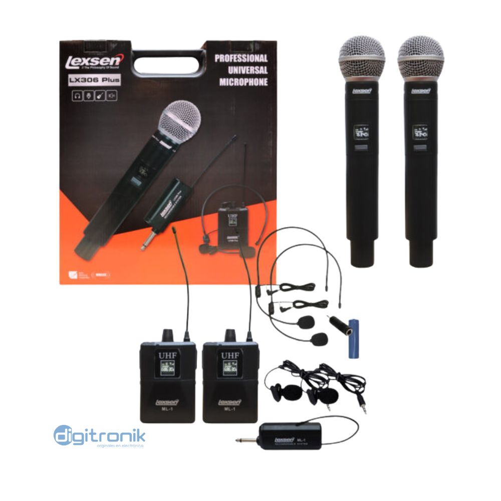MICROFONO INALAMBRICO VINCHA Y MANO LEXSEN LX306PLUS