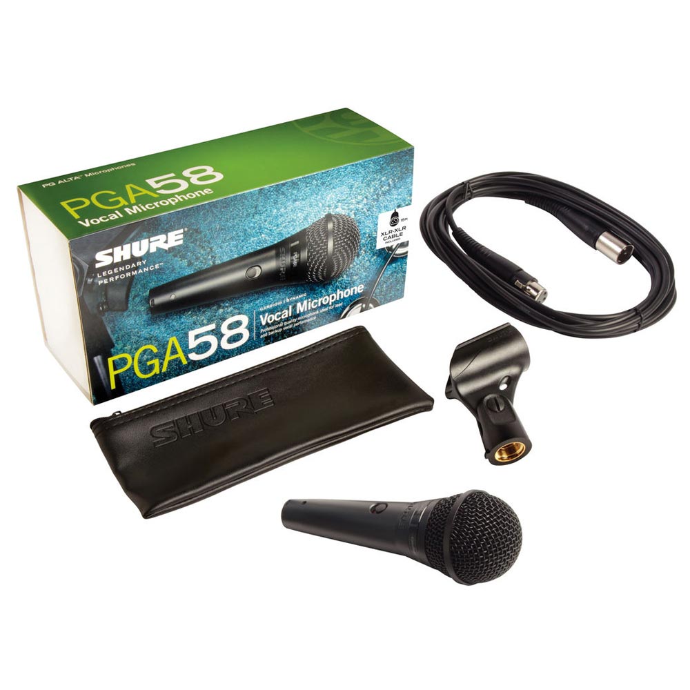 MICROFONO PROFESIONAL ALAMBRICO VOCAL SHURE PGA58-XLR