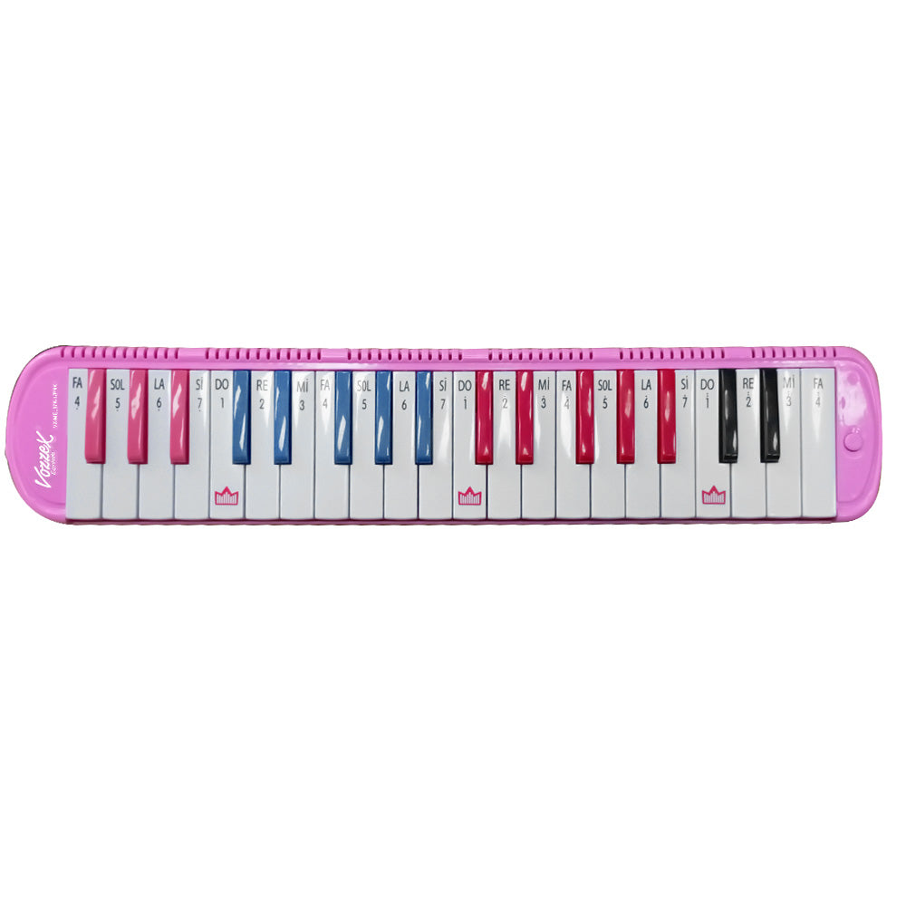 MELODICA 37 TECLAS C/ESTUCHE DE LONA, MANGUERA Y BOQUILLA ROSADO VOZZEX VZ-MEL37K-1/PNK
