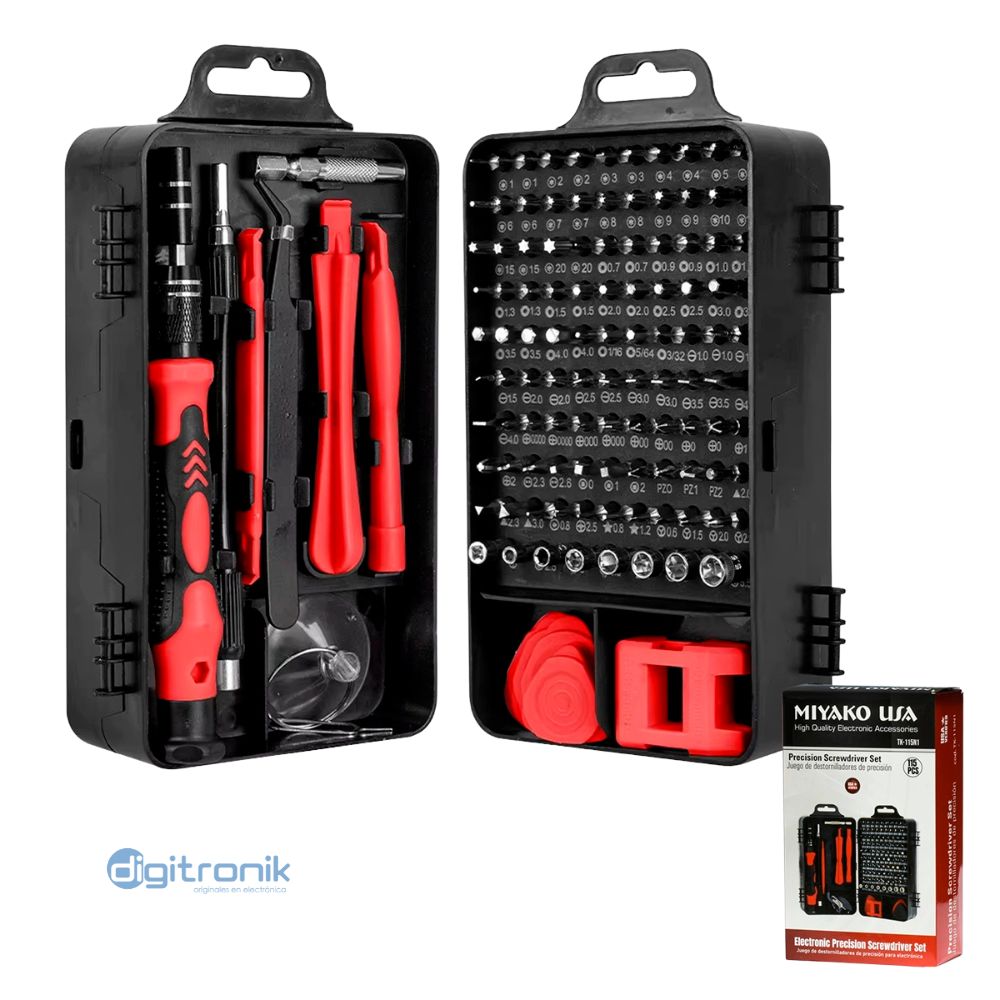 JUEGO DE DESTORNILLADOR DE PRECISION MIYAKO 115 EN 1 TK-115N1