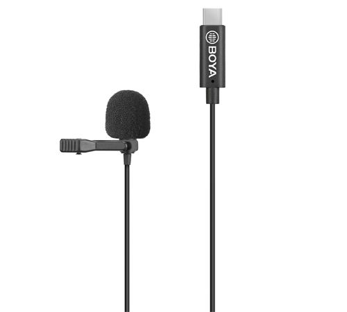 BOYA BY-M3 Micrófono Lavalier Omnidireccional Digital con Cable USB tipo C Desmontable