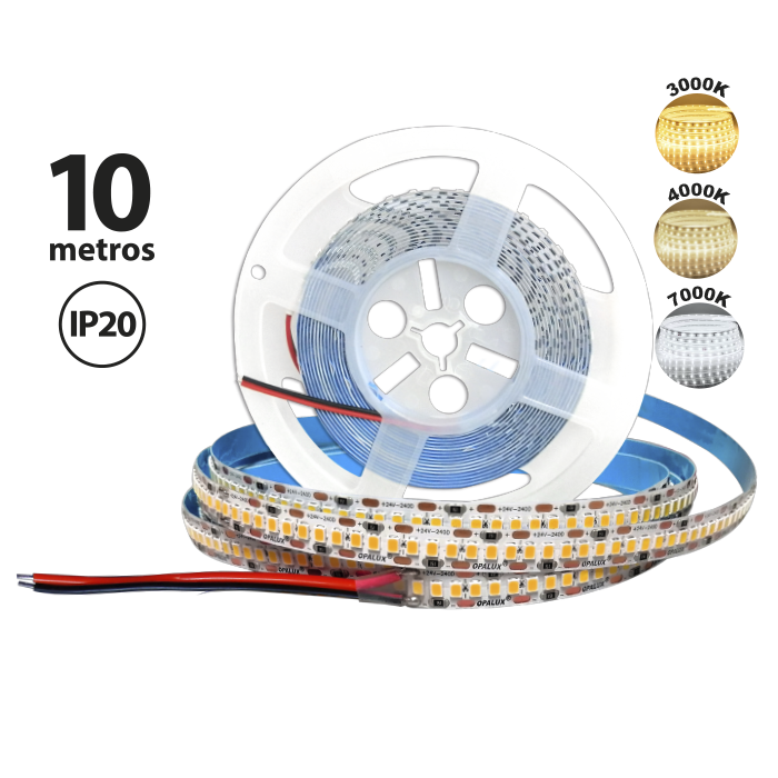 CINTA LED 4000K LED2835 240LEDS 12V "OPALUX" 10M LUZ NEUTRA OP-LS1240-10NW