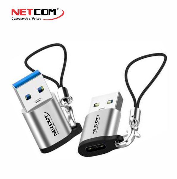 ADAPTADOR USB MACHO A USB-C HEMBRA V3.0 NETCOM PE-AP0041