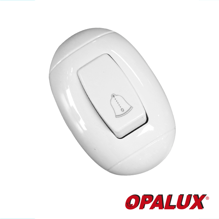 PULSADOR SIMPLE OVAL BLANCO OPALUX 10A 223-2WH