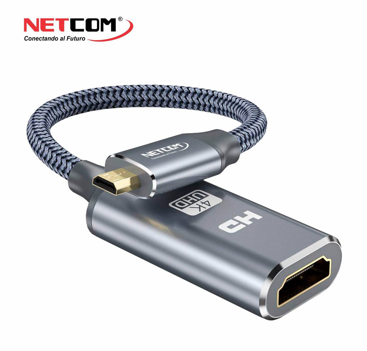 CABLE ADAPTADOR MICRO HDMI A HDMI  UHD 4K 60Hz PE-VA0375 NETCOM