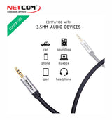 CABLE DE AUDIO PLUG 3.5MM TO PLUG 3.5MM 1.8MTS PE-RS0110