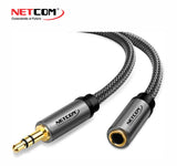 CABLE EXTENSIÓN PLUG 3.5MM TRS DE 3 MTS NETCOM PE-RS0403