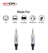 CABLE PLUG 3.5MM TRRS DE 1.80MTS NETCOM PE-RS0107