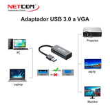 Adaptador USB 3.0 a VGA Full HD PE-CB0857 NETCOM