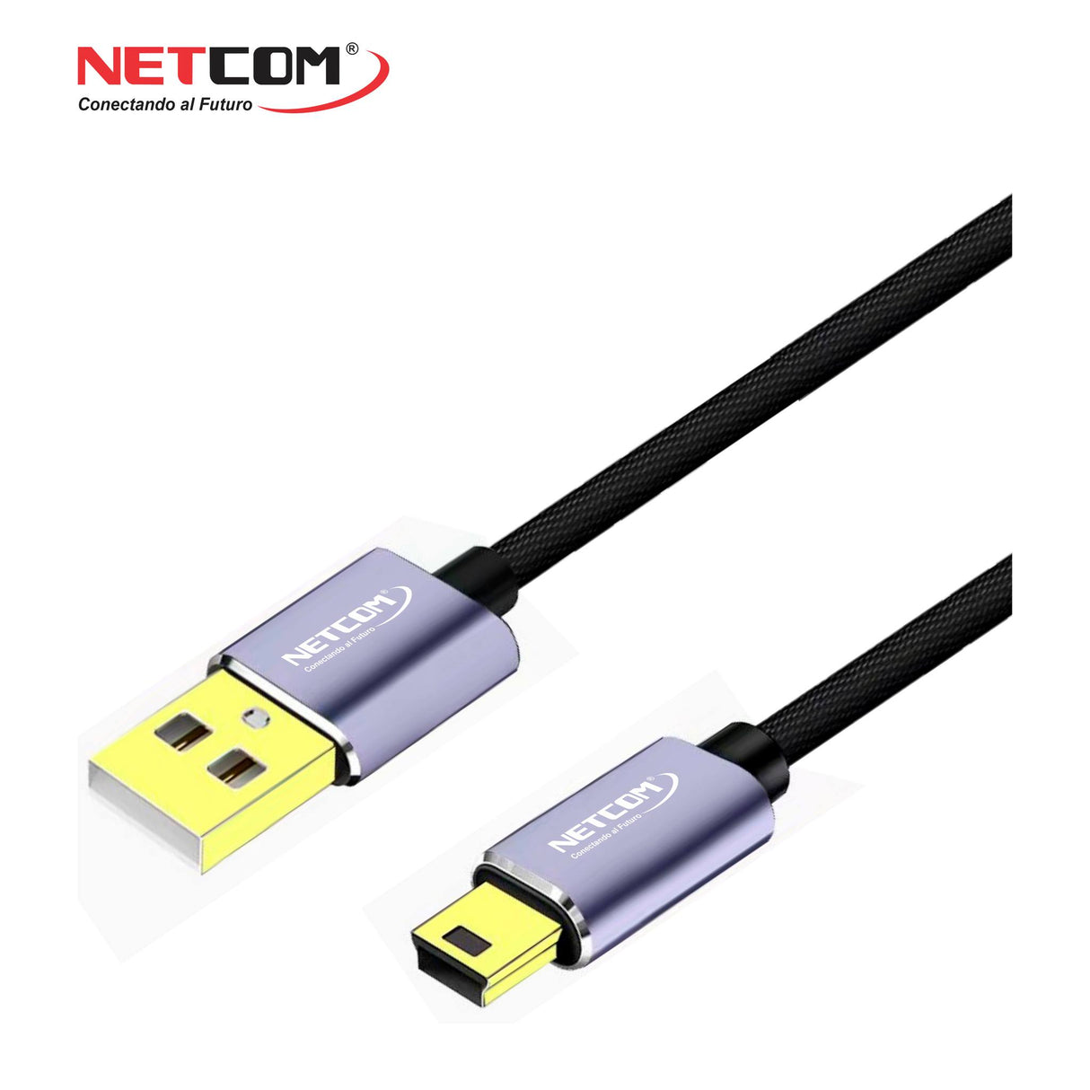 Cable USB a Mini USB 5 Pines V2.0 de 1.80 Metros PE-CA0114 NETCOM