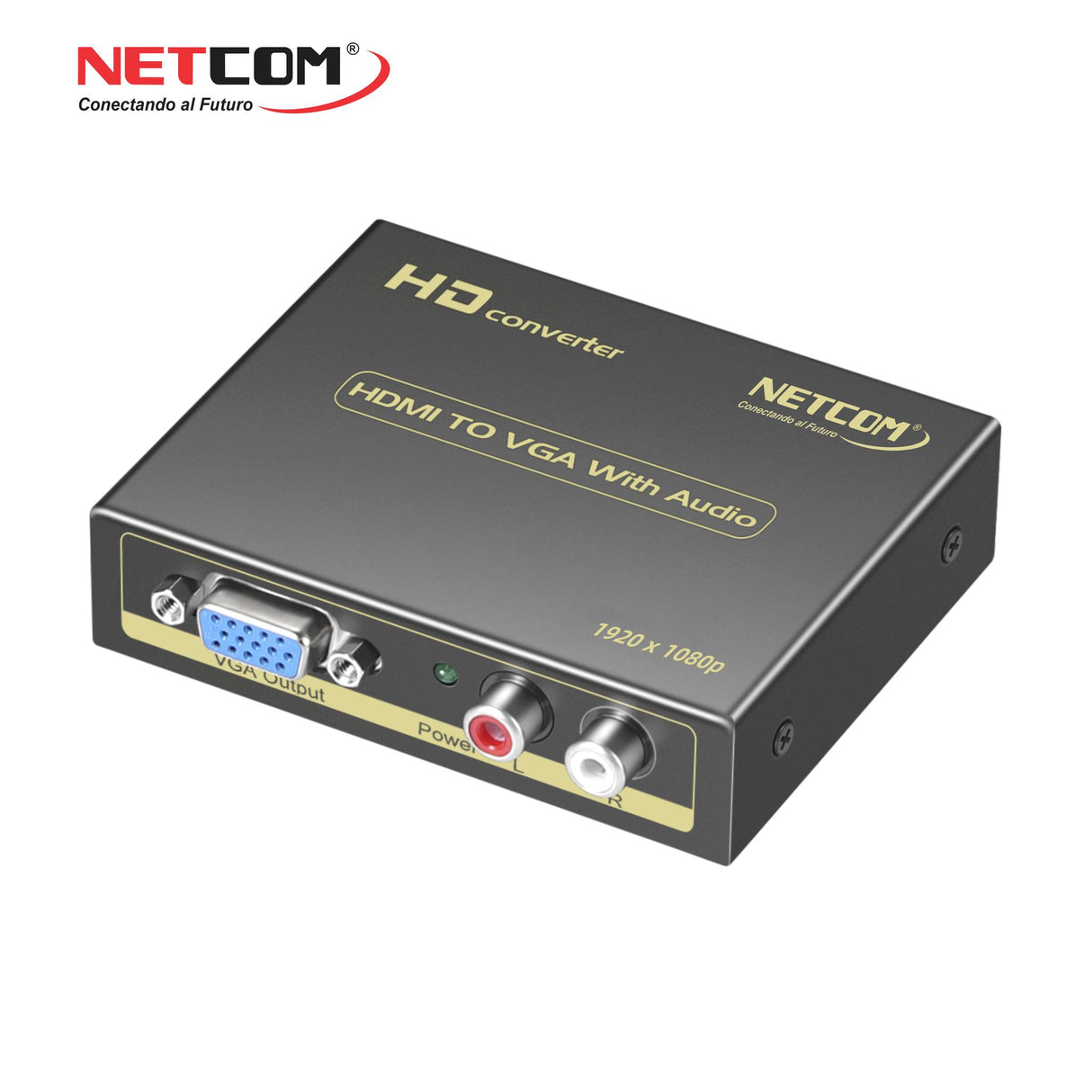 Convertidor Metálico de HDMI a VGA Full HD PE-HDV091 NETCOM