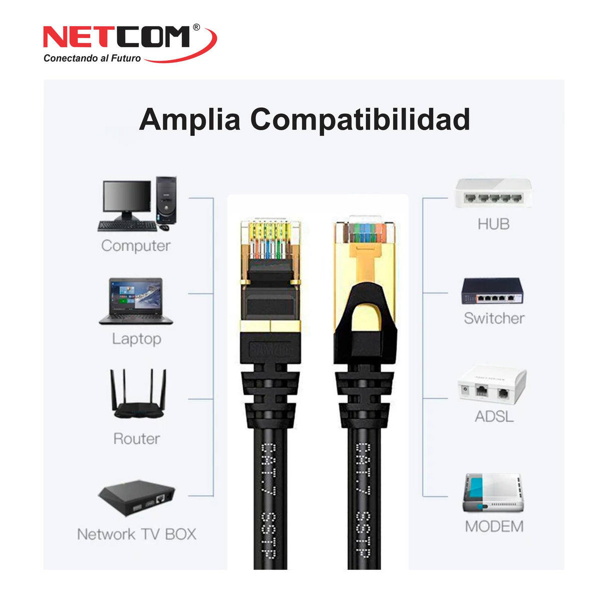 Cable Premium Patch Cord Cat7 de 100 Metros PE-NW0310 NETCOM