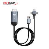 Cable Adaptador 3 en 1 para Smartphone PE-CA0012 NETCOM