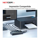 SWITCH USB IMPRESORA 4 X 1 NETCOM PE-SU0014