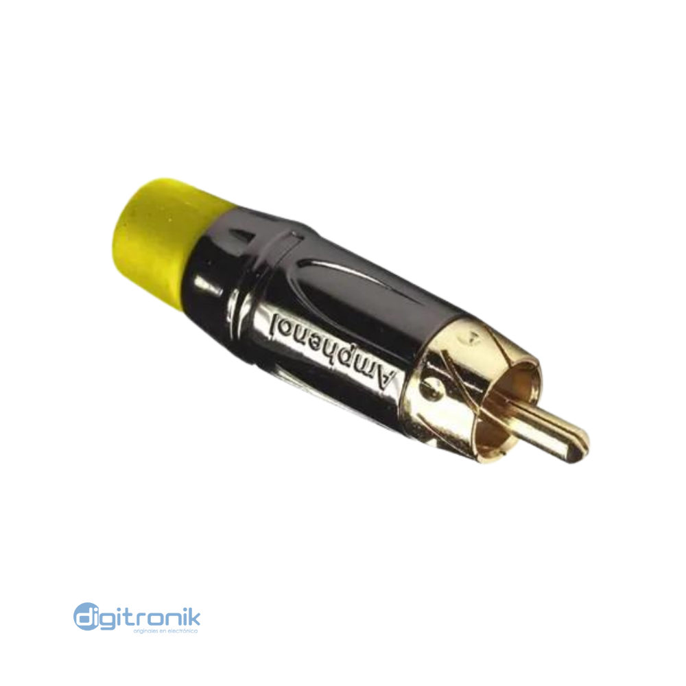 PLUG RCA NEGRO CROMADO (CONTACTOS ENCHAPADO EN ORO) ACPL-CYL AMPHENOL