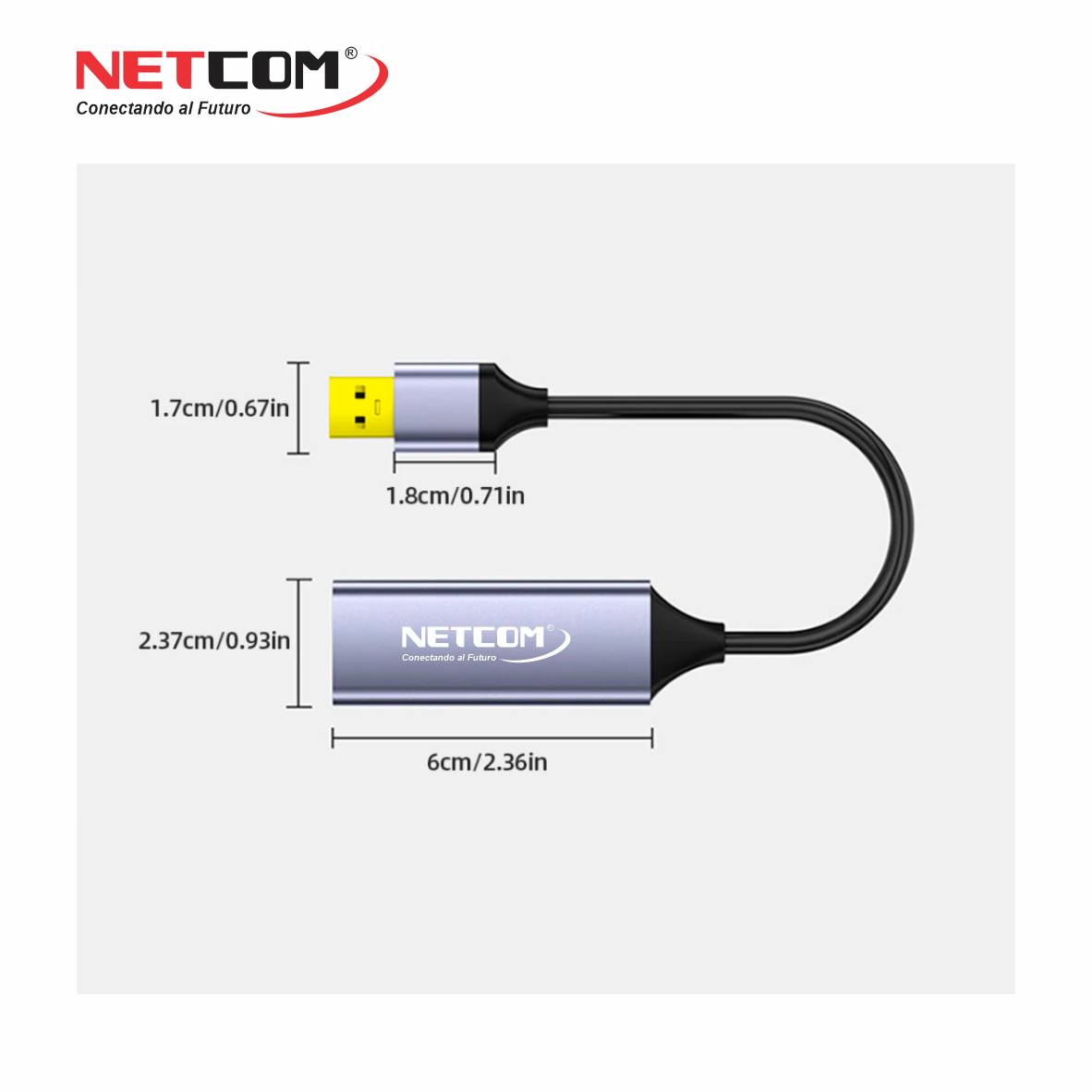 Adaptador USB 3.0 a LAN RJ45 Gigabit 1000Mbps PE-TA0120 NETCOM