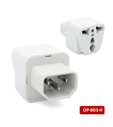 ADAPTADOR MULTIPLES TOMAS A ENCHUFE UPS 10AMP 220VAC BLANCO OP-603-R OPALUX