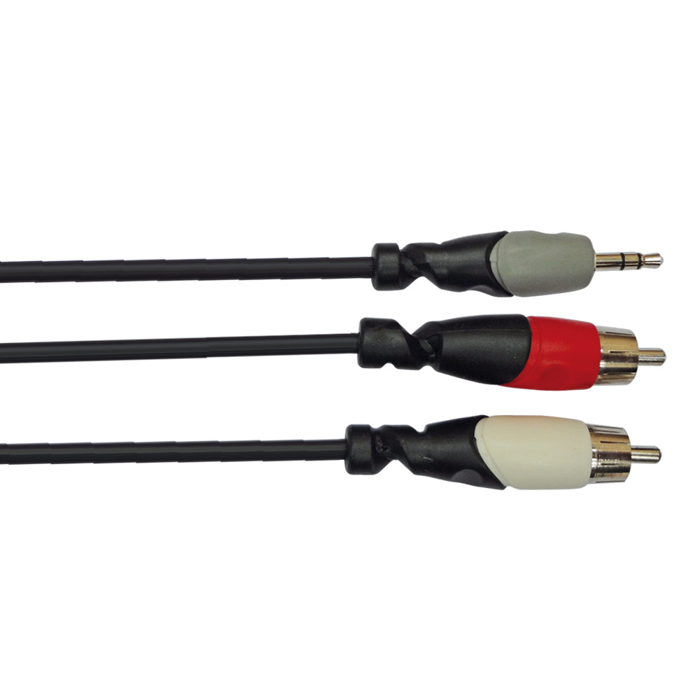 CABLE PLUG STEREO 3.5 MM A 2 PLUG RCA GOLD 3MT BI161/3M