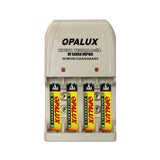 CARGADOR DE PILAS  AA/AAA/9V OPALUX NI-MH/NI UL + 4 PILAS NH-A BPI-06AAA1