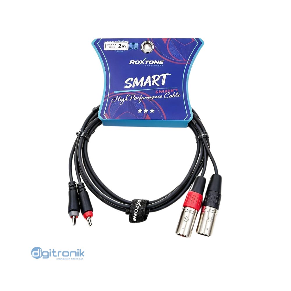 CABLE DE AUDIO 2 PLUG RCA A 2 PLUG CANON XLR 2M ROXTONE SACC190L2