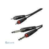 CABLE DE AUDIO 2 PLUG RCA A 2 PLUG MONO 6.3MM 2M ROXTONE SACC150L2