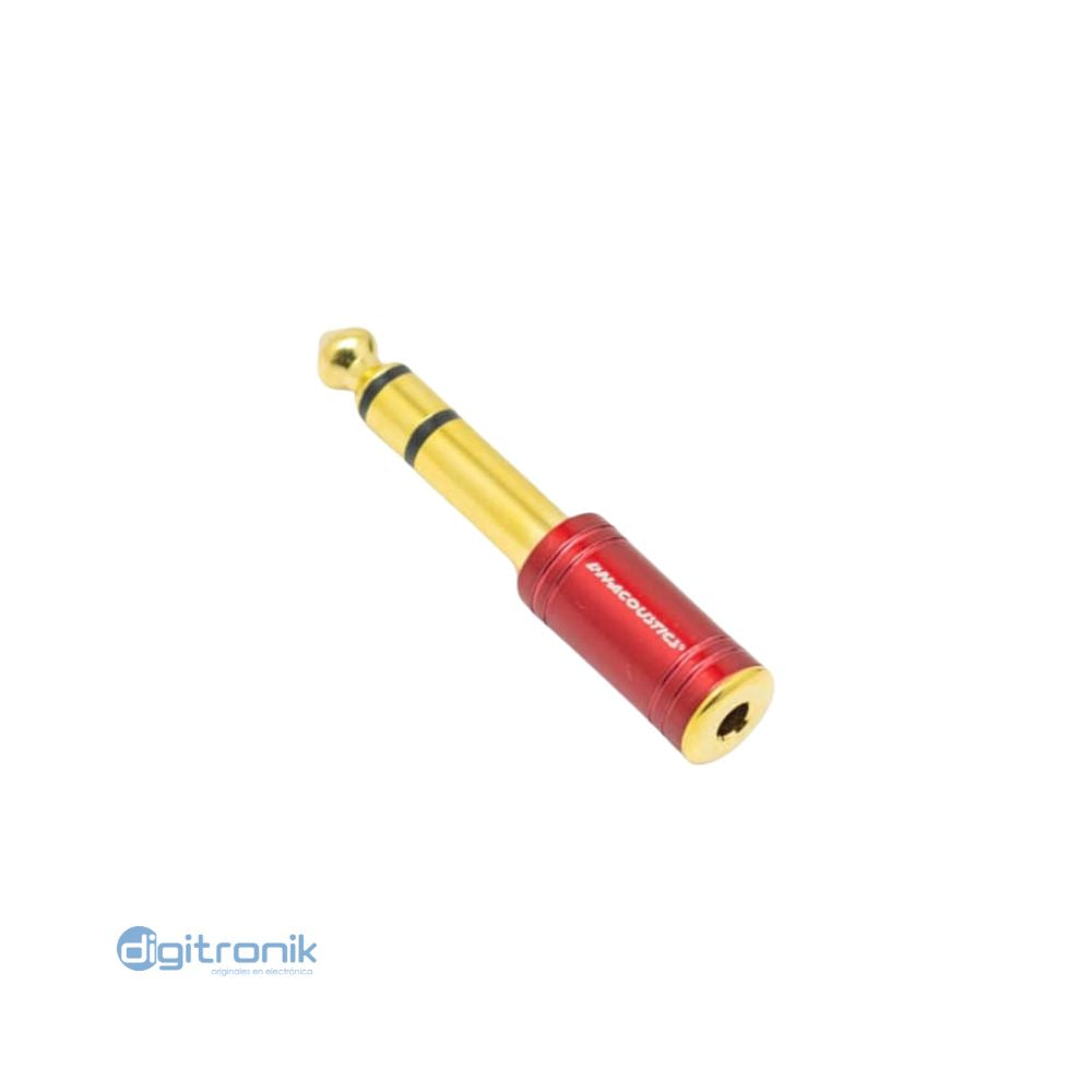ADAPTADOR JACK 3.5MM A PLUG STEREO 6.35MM ROJO L&N ACOUSTICS LN-2036-2