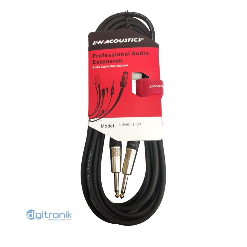 CABLE PLUG MONO SILVER 6.3MM A PLUG MONO SILVER 6.3MM 5M L&N ACOSUTICS LN-8071/5M