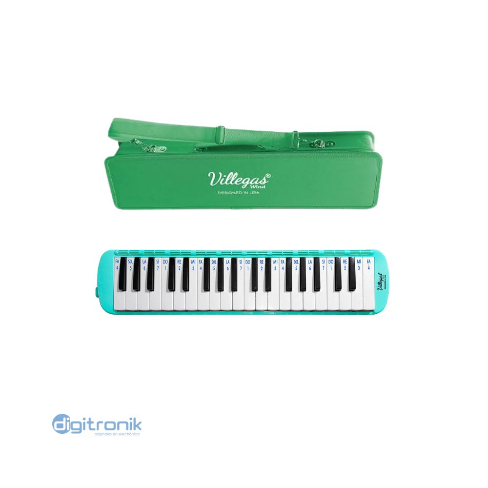 MELODICAS 37 TECLAS VERDE C/ESTUCHE "VILLEGAS" VGS-37KN-GR