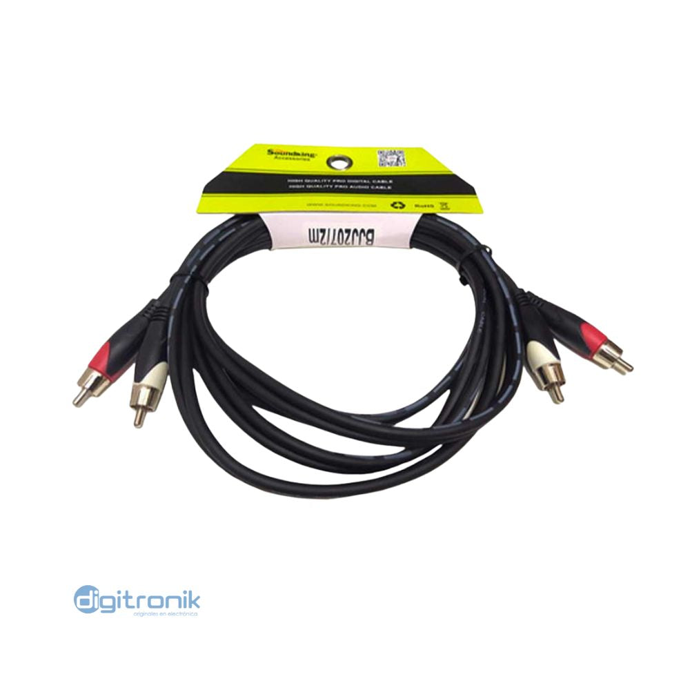 CABLE 2 PLUG RCA A 2 PLUG RCA 2M - RED/BLACK SOUNDKING BJJ244/2M